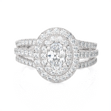 Oval Lab Grown Diamond Halo Engagement Ring