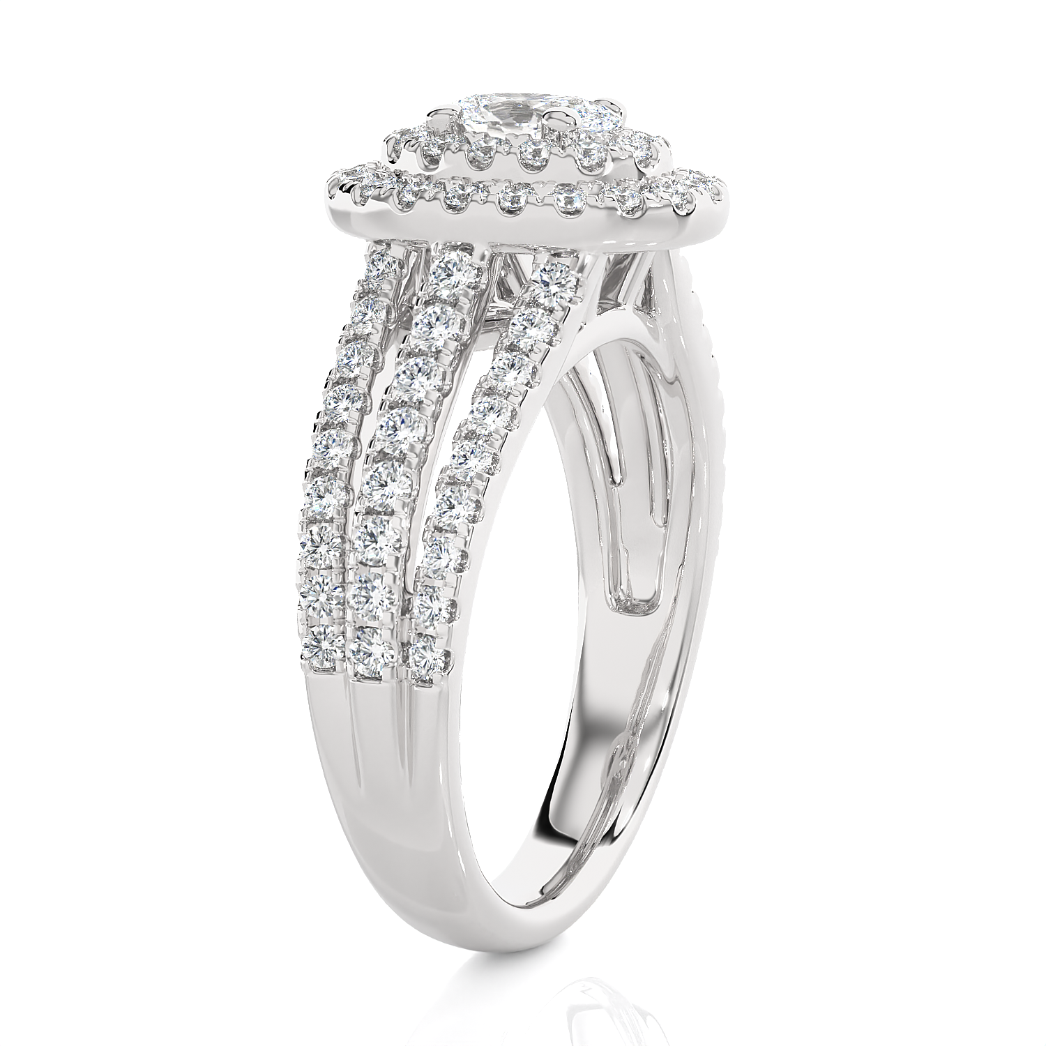 Oval Lab Grown Diamond Halo Engagement Ring