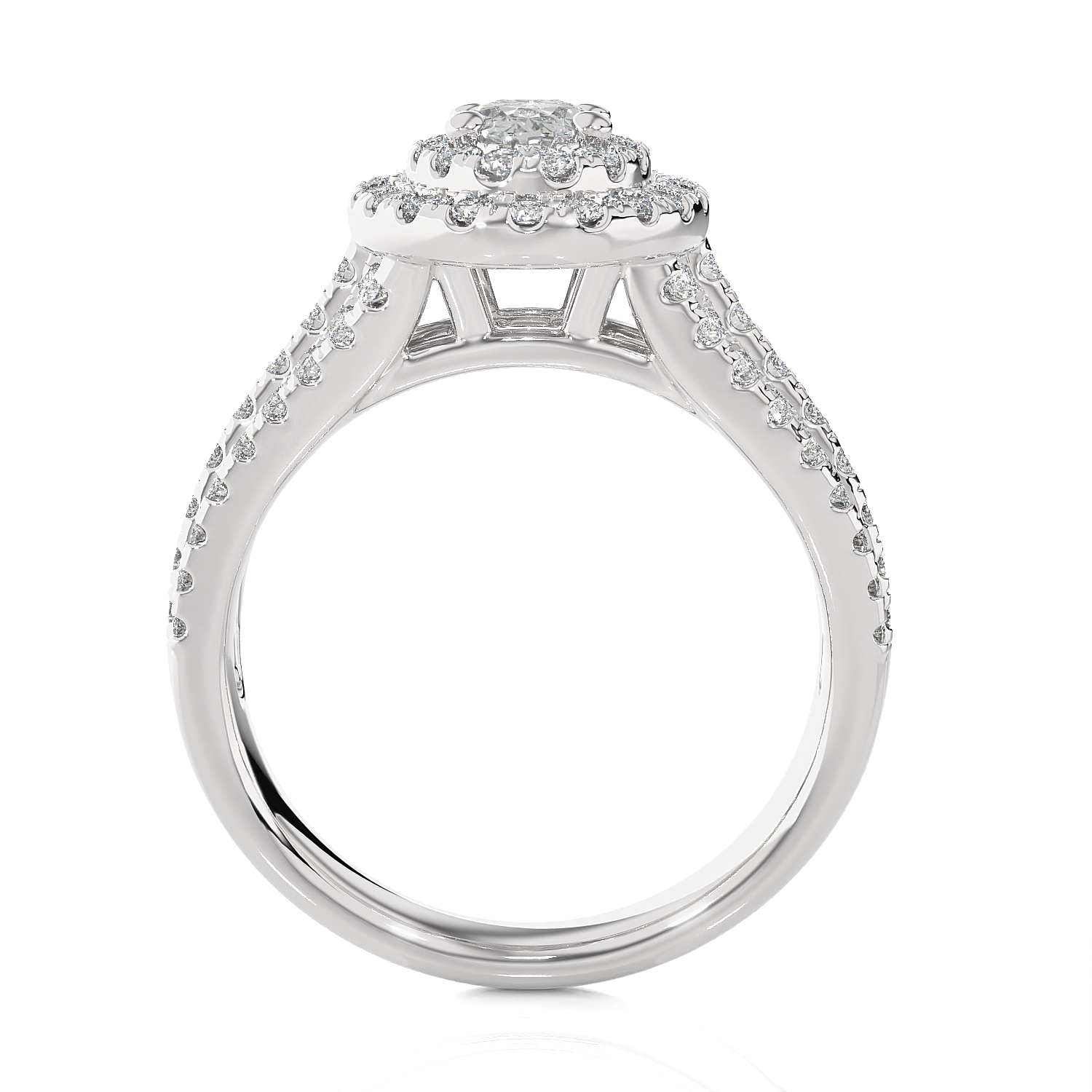 Oval Lab Grown Diamond Halo Engagement Ring