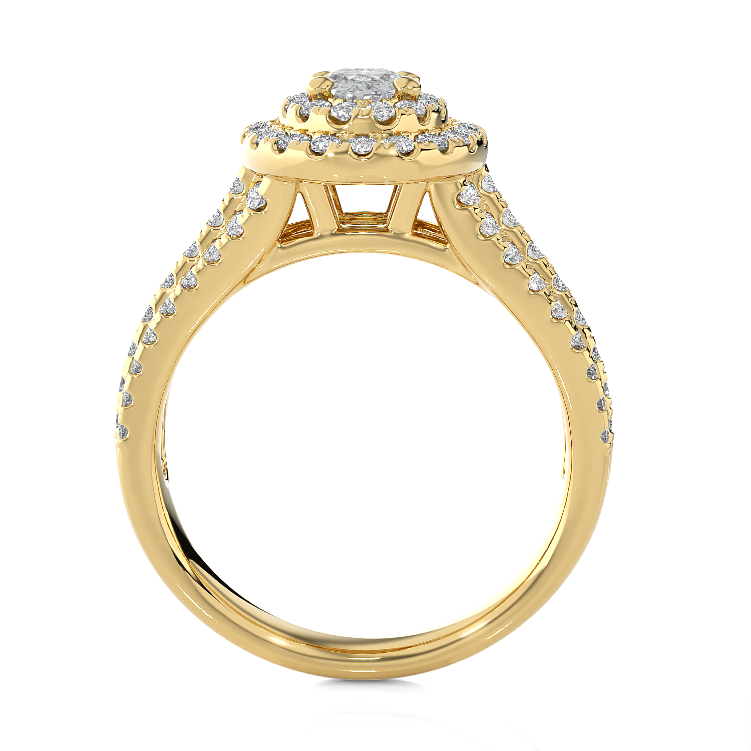 Oval Lab Grown Diamond Halo Engagement Ring
