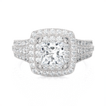 1 3/4 ctw Princess-Cut Lab Grown Diamond Halo Engagement Ring