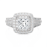 1 3/4 ctw Princess-Cut Lab Grown Diamond Halo Engagement Ring