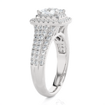 1 3/4 ctw Princess-Cut Lab Grown Diamond Halo Engagement Ring