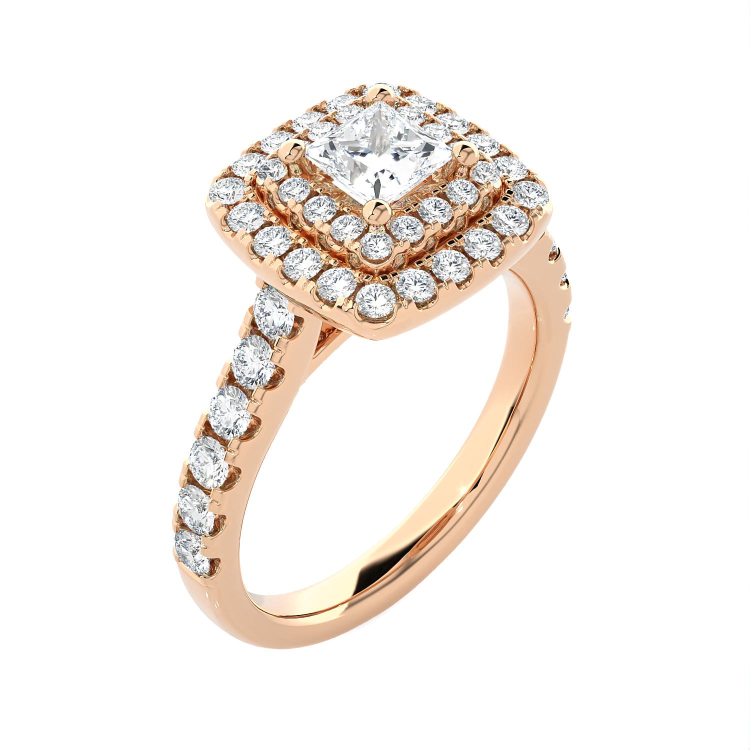 Princess-Cut Lab Grown Diamond Halo Engagement Ring