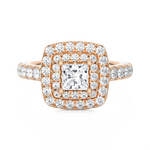 Princess-Cut Lab Grown Diamond Halo Engagement Ring