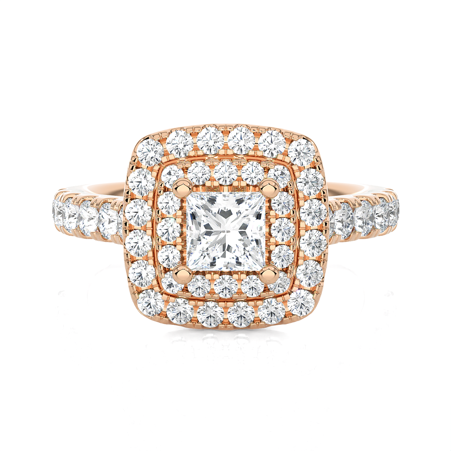 Princess-Cut Lab Grown Diamond Halo Engagement Ring