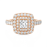 Princess-Cut Lab Grown Diamond Halo Engagement Ring
