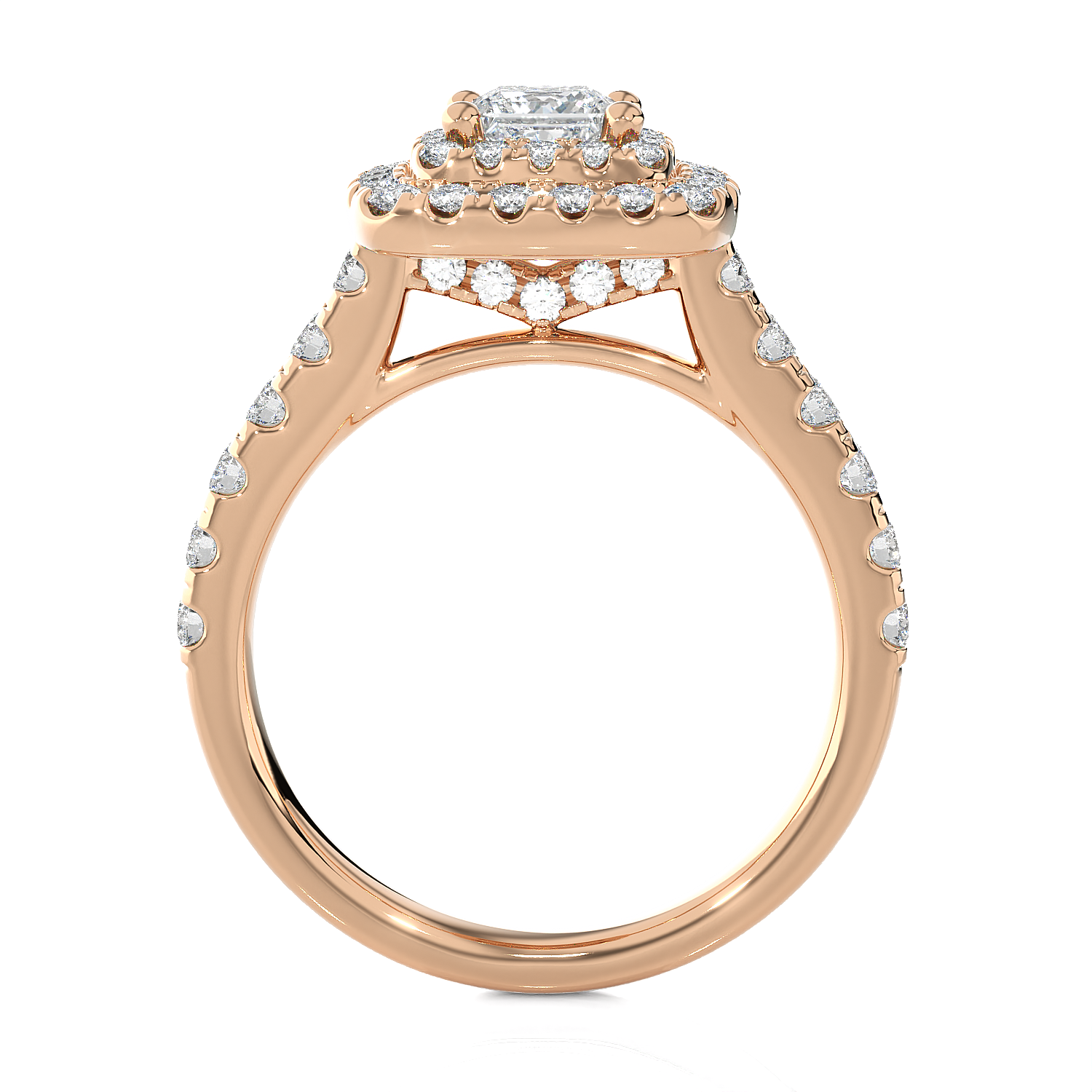 Princess-Cut Lab Grown Diamond Halo Engagement Ring