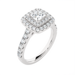 Princess-Cut Lab Grown Diamond Halo Engagement Ring
