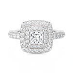 Princess-Cut Lab Grown Diamond Halo Engagement Ring