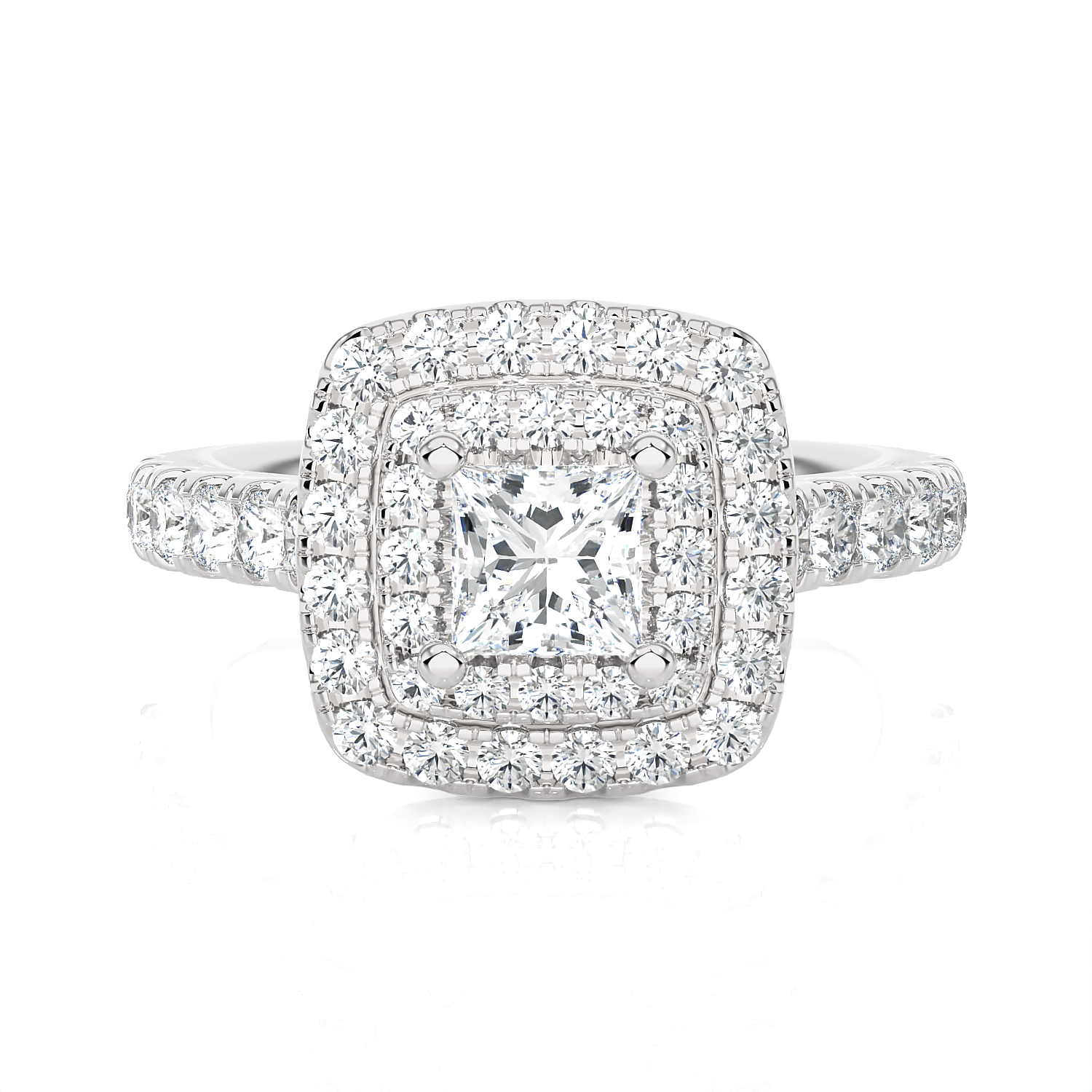 Princess-Cut Lab Grown Diamond Halo Engagement Ring