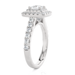Princess-Cut Lab Grown Diamond Halo Engagement Ring