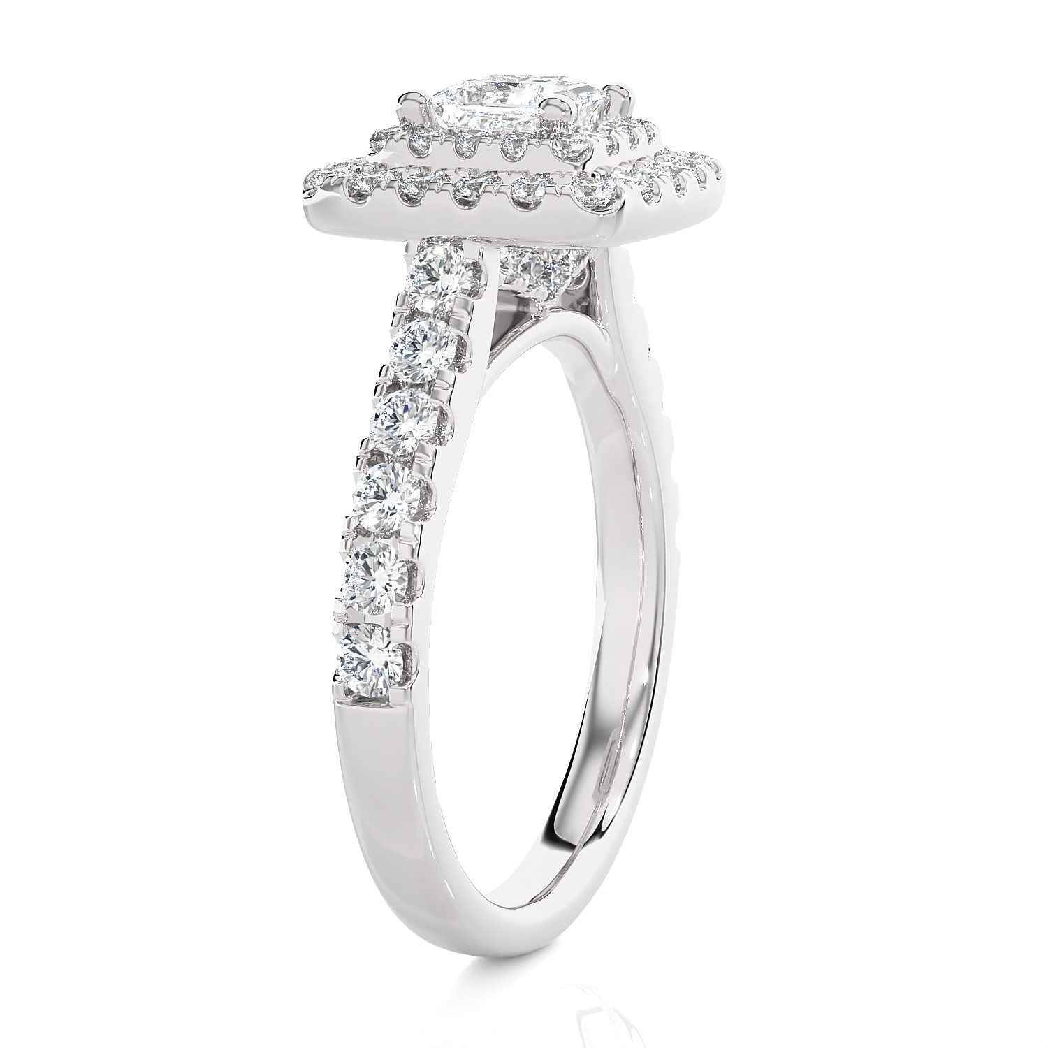 Princess-Cut Lab Grown Diamond Halo Engagement Ring