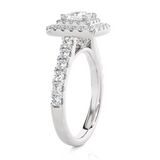 Princess-Cut Lab Grown Diamond Halo Engagement Ring