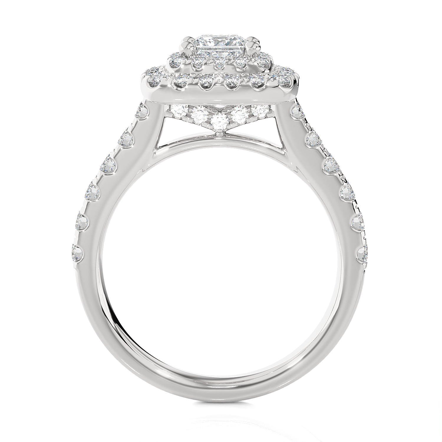 Princess-Cut Lab Grown Diamond Halo Engagement Ring