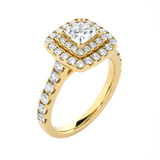 Princess-Cut Lab Grown Diamond Halo Engagement Ring
