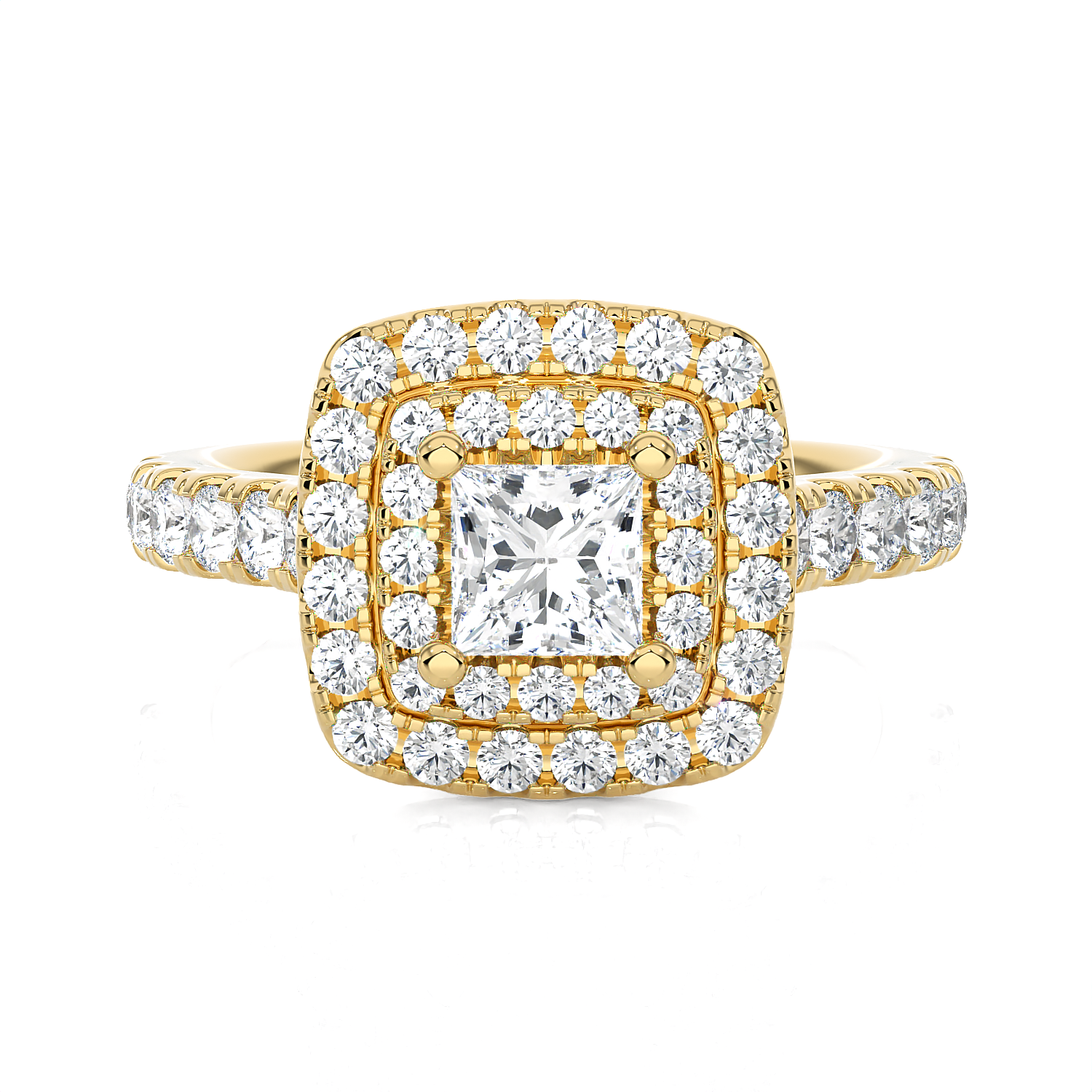 Princess-Cut Lab Grown Diamond Halo Engagement Ring