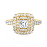 Princess-Cut Lab Grown Diamond Halo Engagement Ring