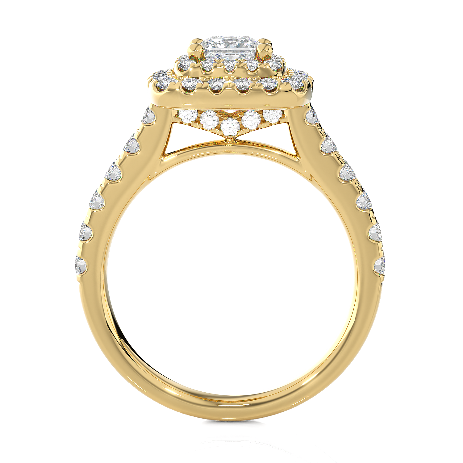 Princess-Cut Lab Grown Diamond Halo Engagement Ring