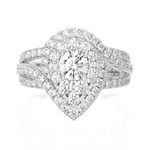 2 1/4 ctw Oval Lab Grown Diamond Halo Engagement Ring