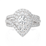2 1/4 ctw Oval Lab Grown Diamond Halo Engagement Ring