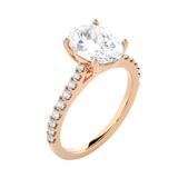 2 1/2 ctw Oval Lab Grown Diamond Side Stone Engagement Ring