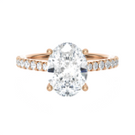 2 1/2 ctw Oval Lab Grown Diamond Side Stone Engagement Ring