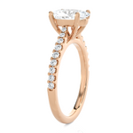 2 1/2 ctw Oval Lab Grown Diamond Side Stone Engagement Ring