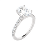 2 1/2 ctw Oval Lab Grown Diamond Side Stone Engagement Ring