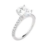 2 1/2 ctw Oval Lab Grown Diamond Side Stone Engagement Ring