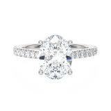 2 1/2 ctw Oval Lab Grown Diamond Side Stone Engagement Ring