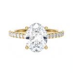 2 1/2 ctw Oval Lab Grown Diamond Side Stone Engagement Ring