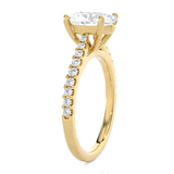 2 1/2 ctw Oval Lab Grown Diamond Side Stone Engagement Ring