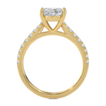 2 1/2 ctw Oval Lab Grown Diamond Side Stone Engagement Ring