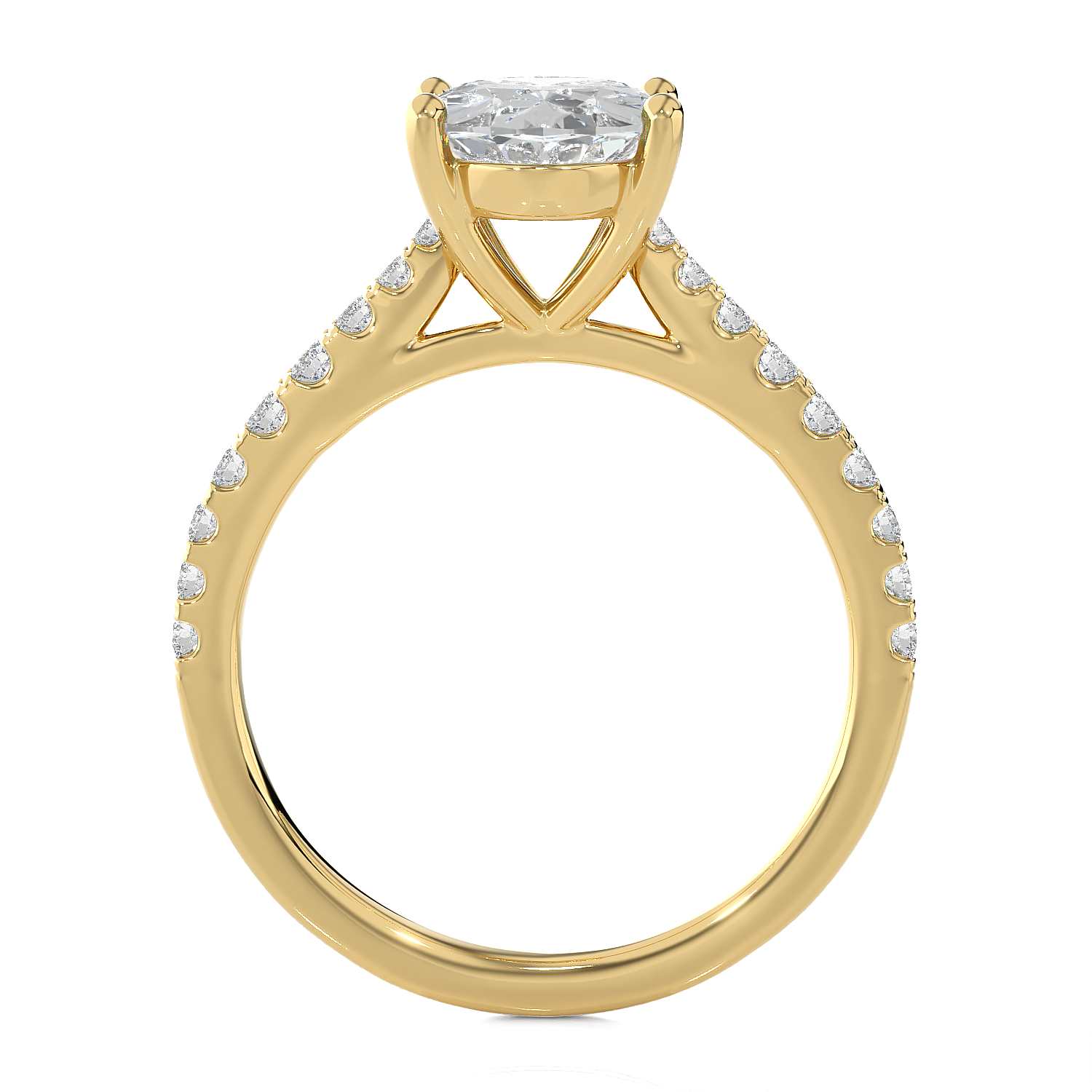 2 1/2 ctw Oval Lab Grown Diamond Side Stone Engagement Ring