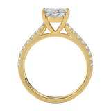 2 1/2 ctw Oval Lab Grown Diamond Side Stone Engagement Ring