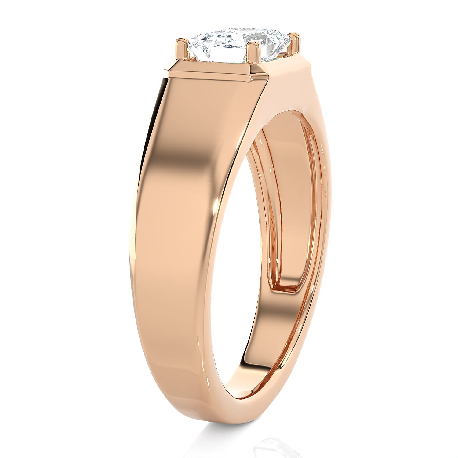 Emerald-Cut Lab Grown Diamond Solitaire Engagement Ring