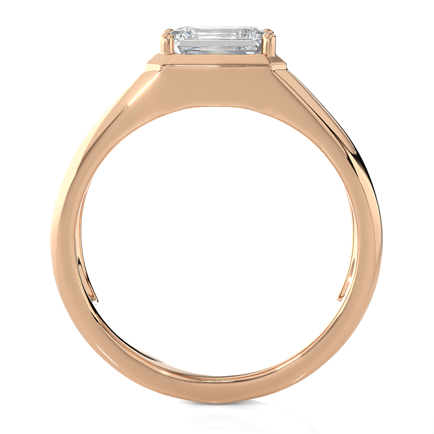 Emerald-Cut Lab Grown Diamond Solitaire Engagement Ring