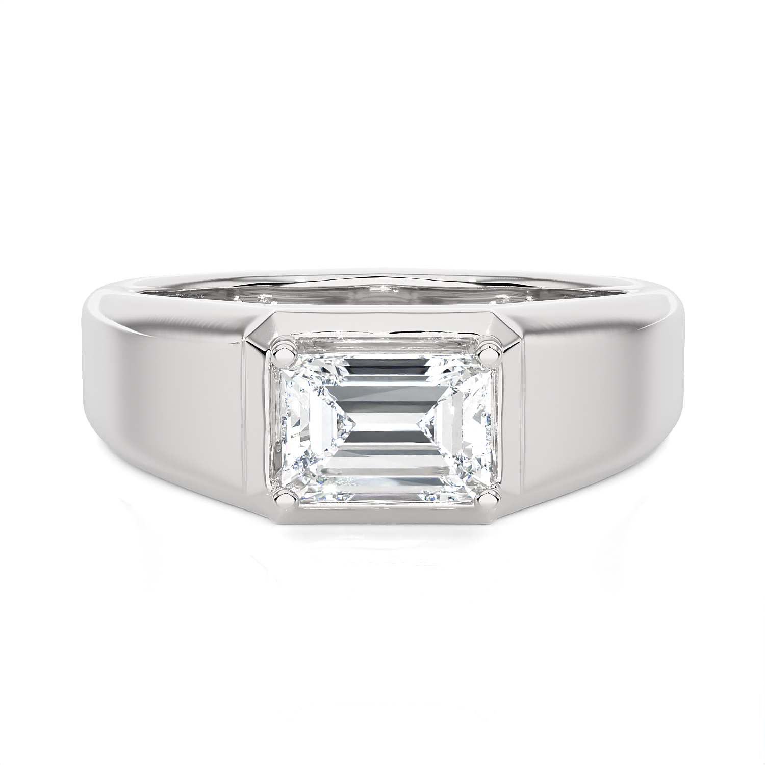 Emerald-Cut Lab Grown Diamond Solitaire Engagement Ring