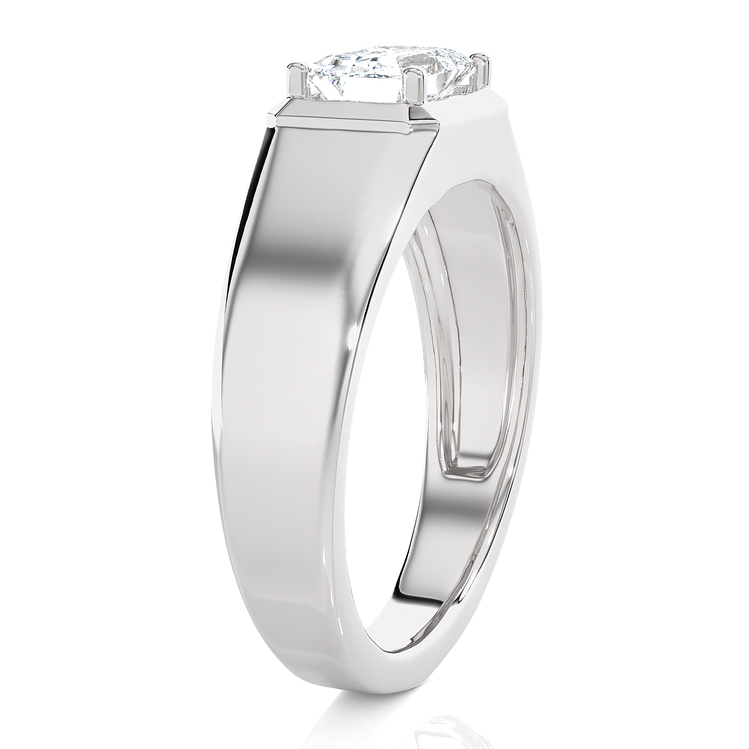 Emerald-Cut Lab Grown Diamond Solitaire Engagement Ring