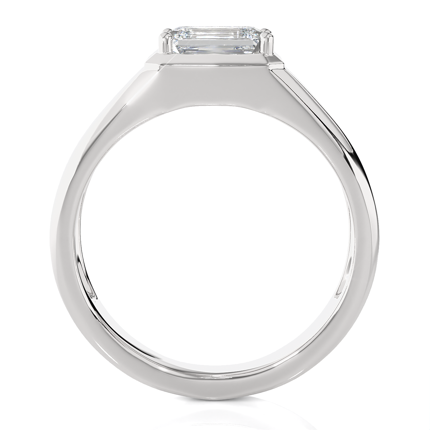 Emerald-Cut Lab Grown Diamond Solitaire Engagement Ring