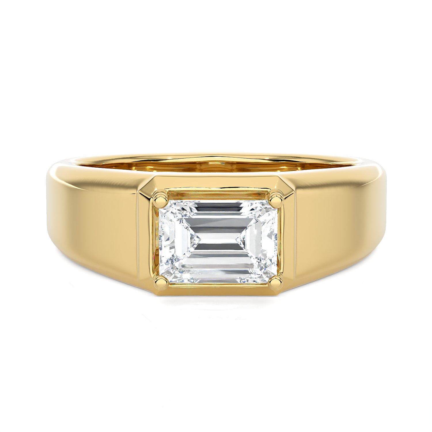 Emerald-Cut Lab Grown Diamond Solitaire Engagement Ring