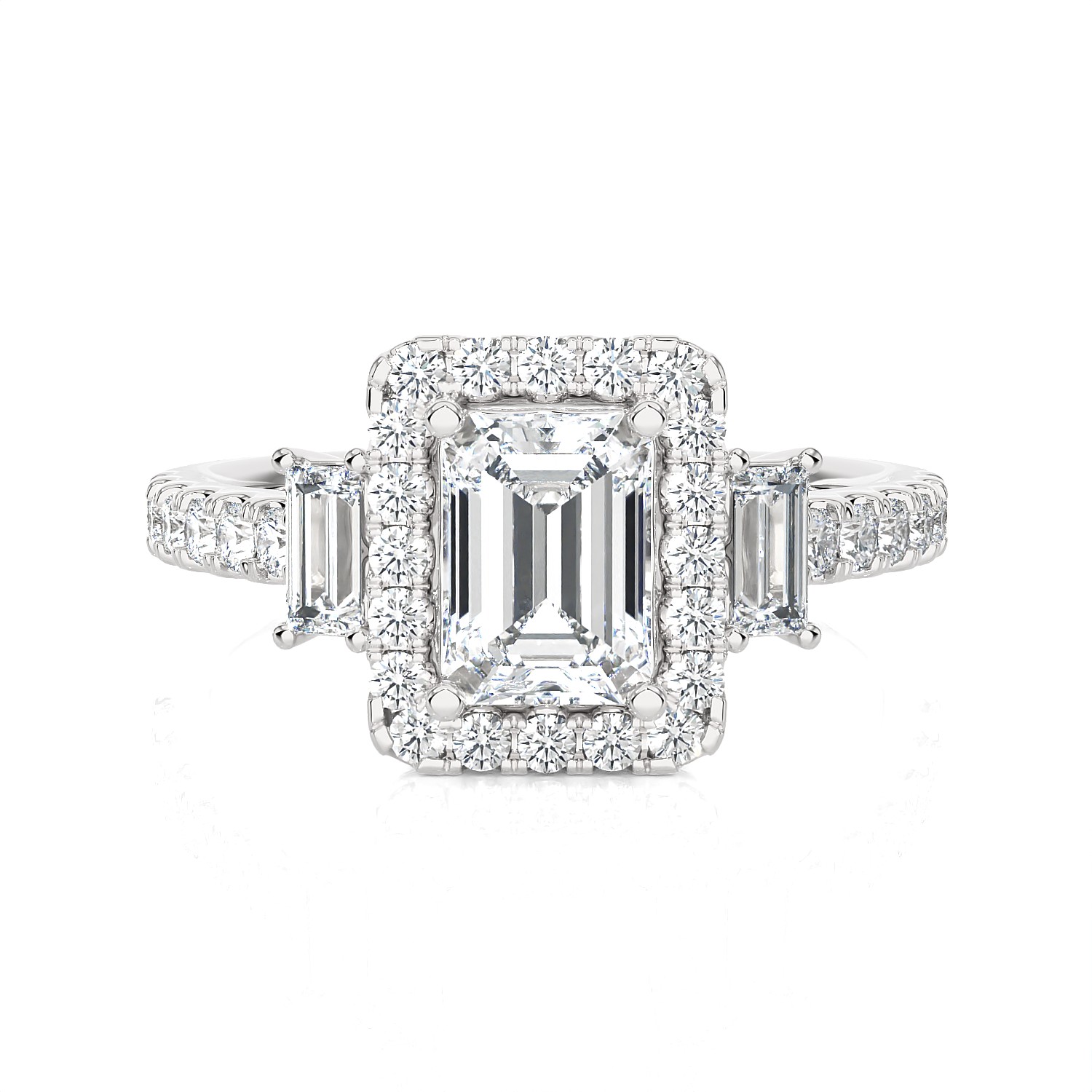 1 1/2 ctw Emerald-Cut Three Stone Lab Grown Diamond Ring