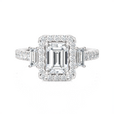 1 1/2 ctw Emerald-Cut Three Stone Lab Grown Diamond Ring