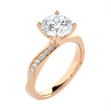 2 1/3 ctw Round Lab Grown Diamond Side Stone Engagement Ring