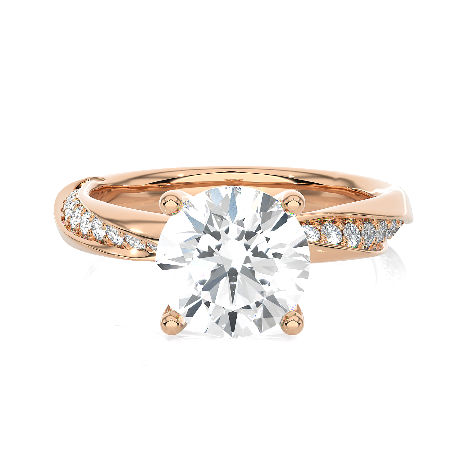 2 1/3 ctw Round Lab Grown Diamond Side Stone Engagement Ring