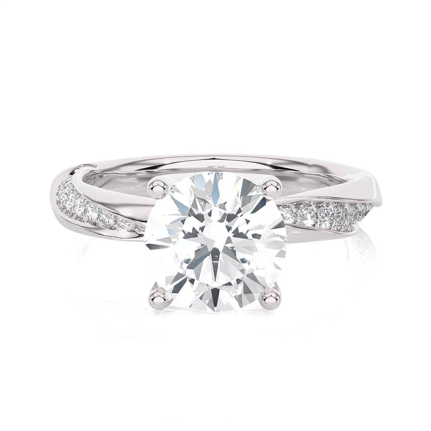 2 1/3 ctw Round Lab Grown Diamond Side Stone Engagement Ring