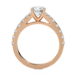Round Lab Grown Diamond Side Stone Engagement Ring