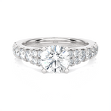 Round Lab Grown Diamond Side Stone Engagement Ring