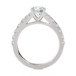 Round Lab Grown Diamond Side Stone Engagement Ring